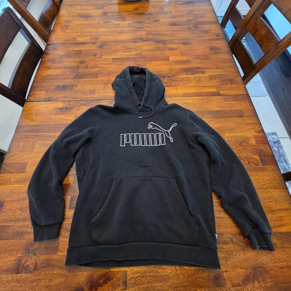 Puma black hoodie white logo size medium sku96